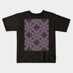 Green Center Purple Flower Pattern - WelshDesignsTP003 Kids T-Shirt